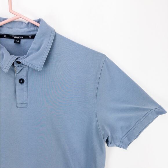 Public Rec Pima Cotton Polo Shirt Men’s Medium Blue Stretch Casual Soft Logo - Picture 4 of 11